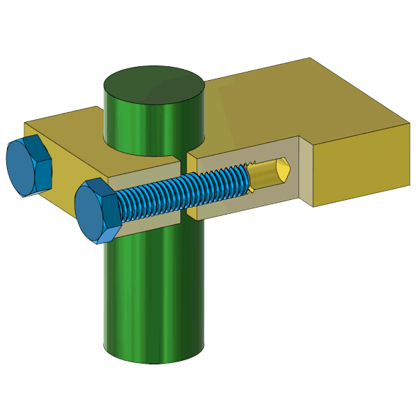 Rundmaterial mit Klemmteil halten